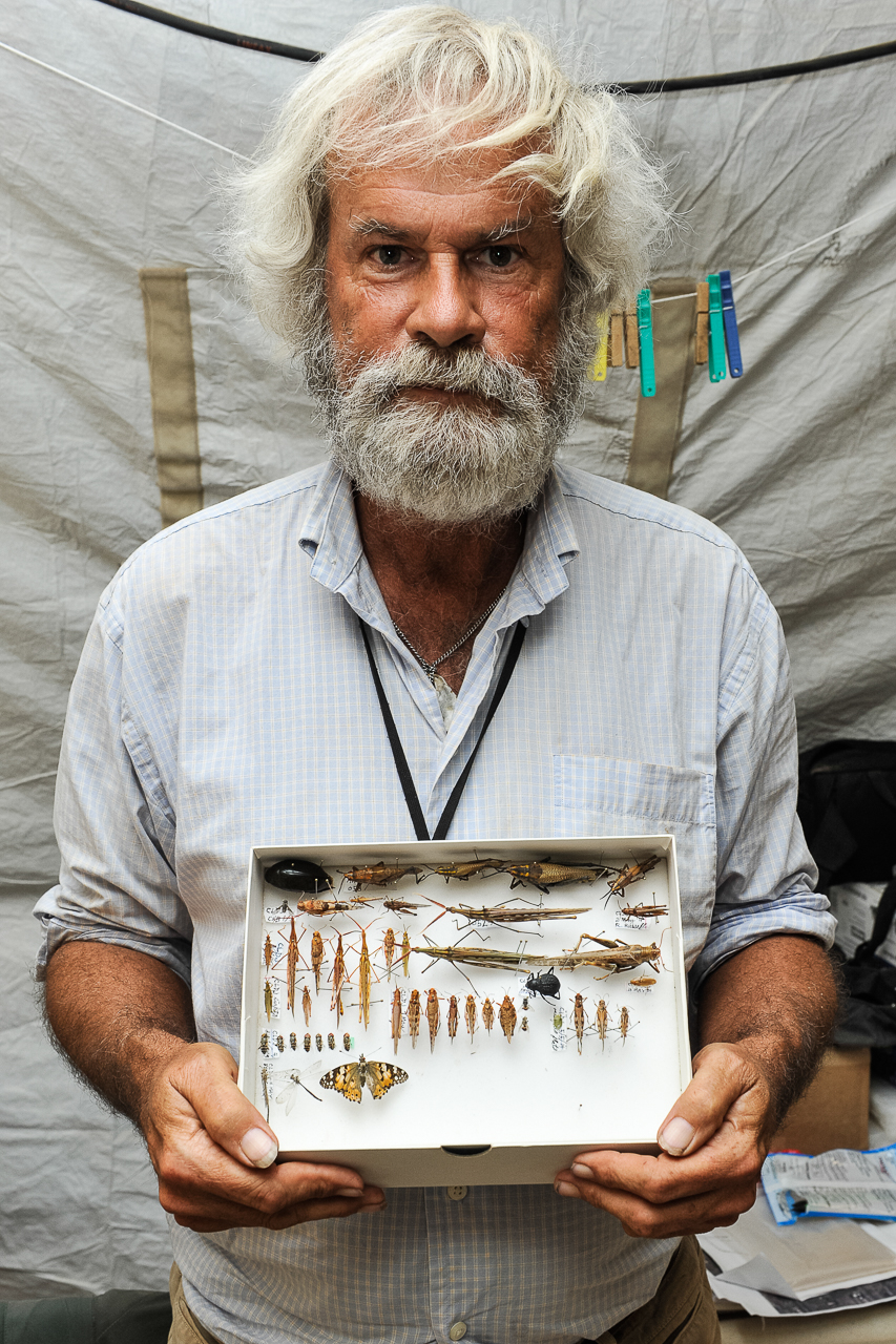 Warren Steiner, entomologist with insect specimens, May 8, 2014. (Eric Dietrich/U.S. Navy)