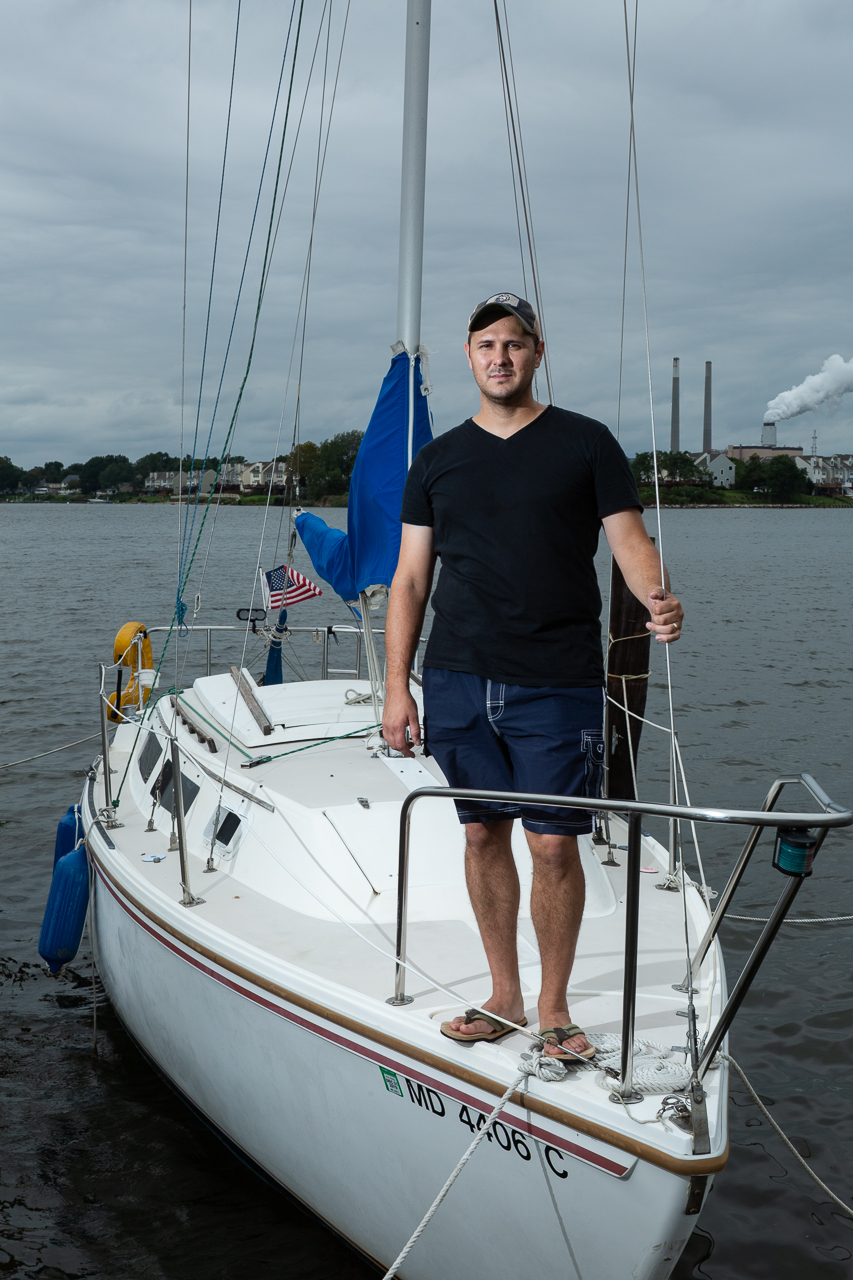 Dan Garas with his sailboat, Sept. 21, 2018. (© 2018 Eric Dietrich Photography)